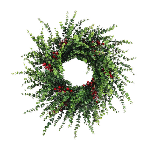 Couronne d’eucalyptus et baies rouges