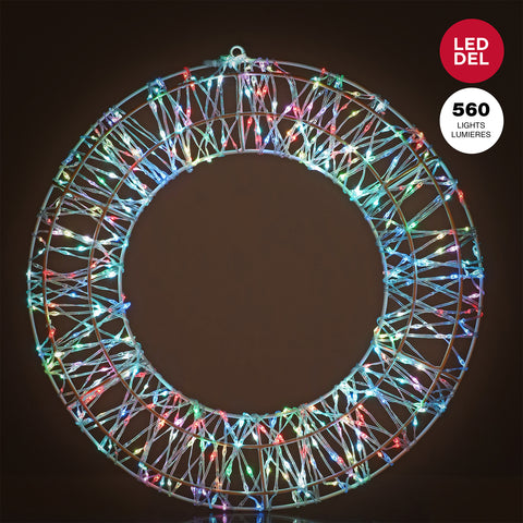 Couronne lumineuse multicolore en métal