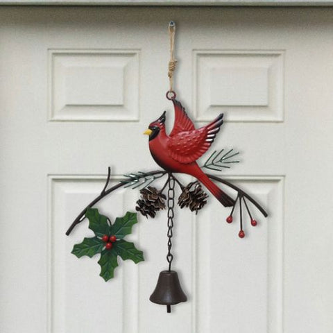 Cardinal avec cloche de Noël à suspendre