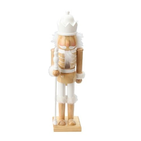 Casse-noisette décoratif en bois naturel et blanc