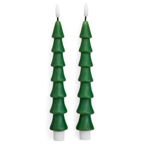 Chandelles LED vertes en forme de sapin