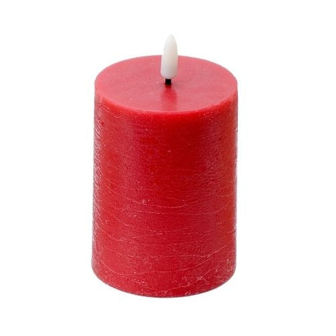 Bougie pilier rouge DEL vacillante