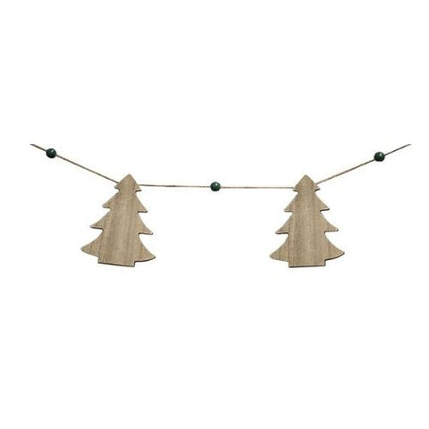 Guirlande de sapins beige en bois