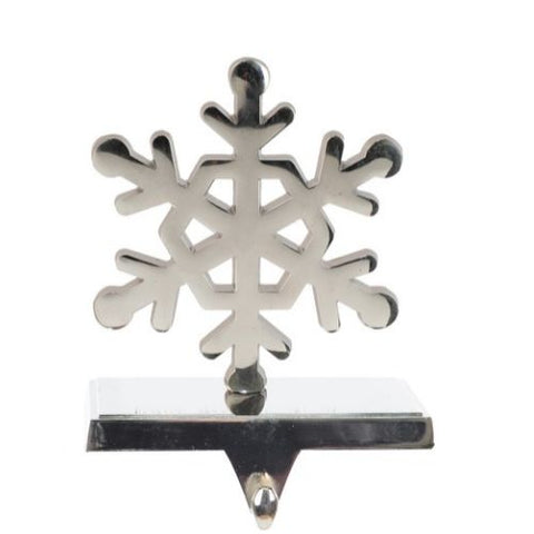 Support à bas de Noël en métal chromé floçon