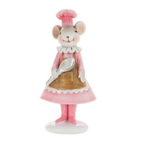 Figurine souris pâtissière à la cuillère