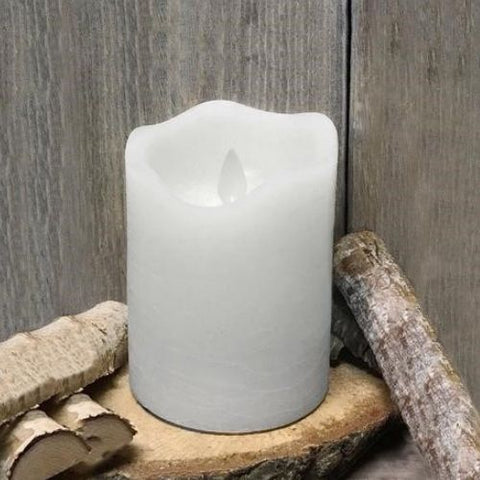 Chandelle pilier blanc rustique