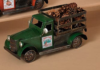 Camion de Noël en métal vert avec aimants