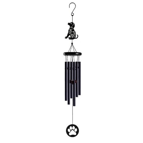 Carillon décoratif chien en métal noir