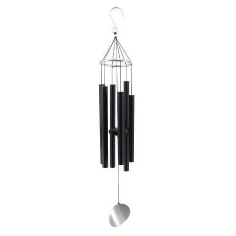 Carillon décoratif en métal noir et argent