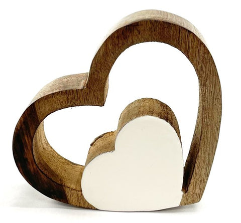 Décoration cœurs en bois