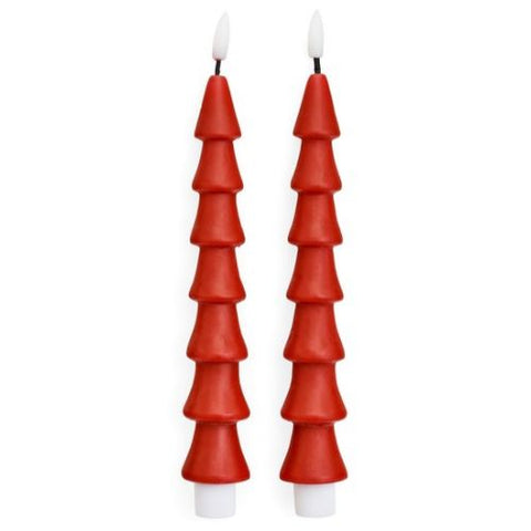 Chandelles LED rouges en forme de sapin