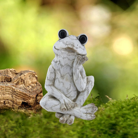 Statue de grenouille simulé en bois