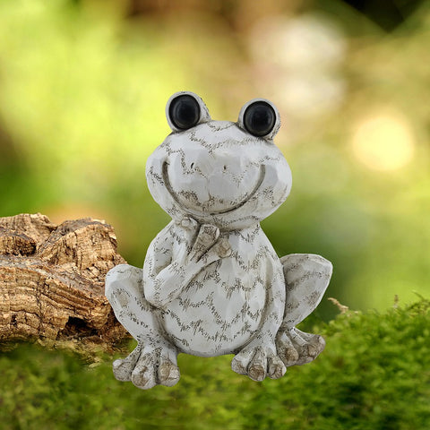 Statue de grenouille simulé en bois