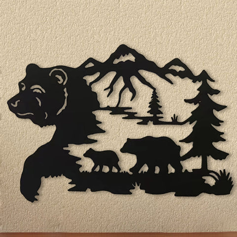 Art mural en métal - Ours
