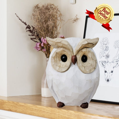 Décoration de hibou en bois simulé