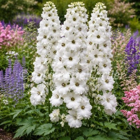 Delphinium "Black eyed Angels"