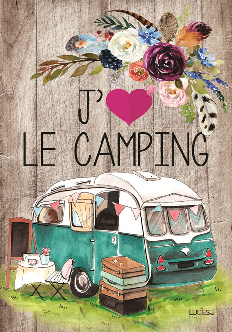 Drapeau décoratif "J'aime le camping"