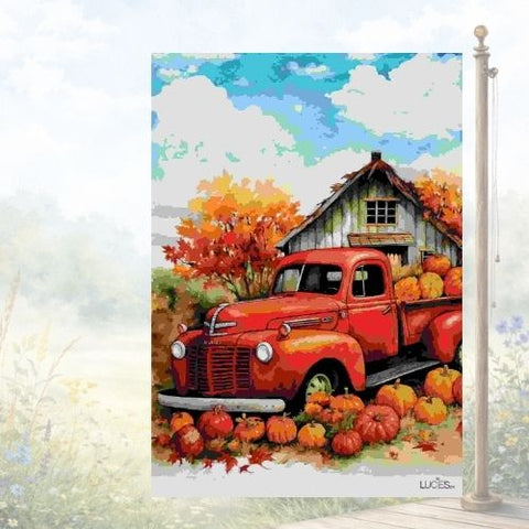Drapeau décoratif "Le camion rouge"