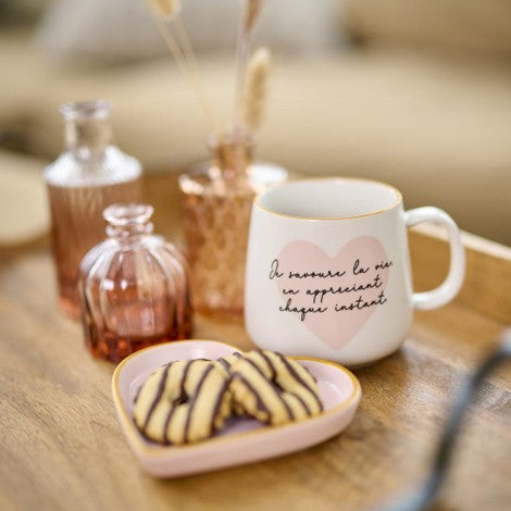 Ensemble tasse et assiette cœur – Collection Chantal Lacroix