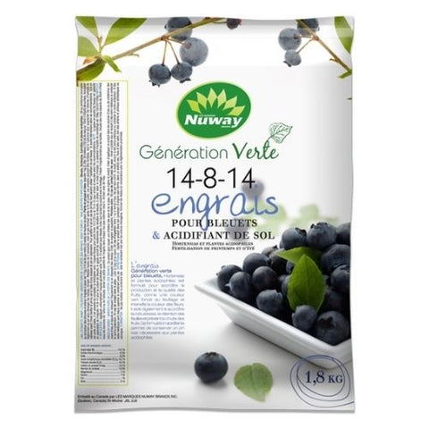 Engrais acidifiant pour bleuets 14-8-14