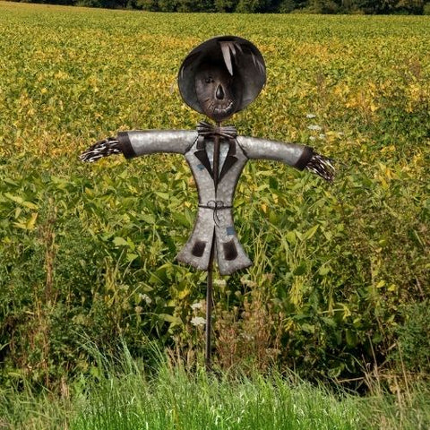 Épouvantail de jardin en métal