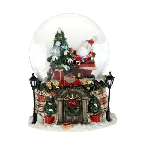 Boule à neige Père Noël et sapin