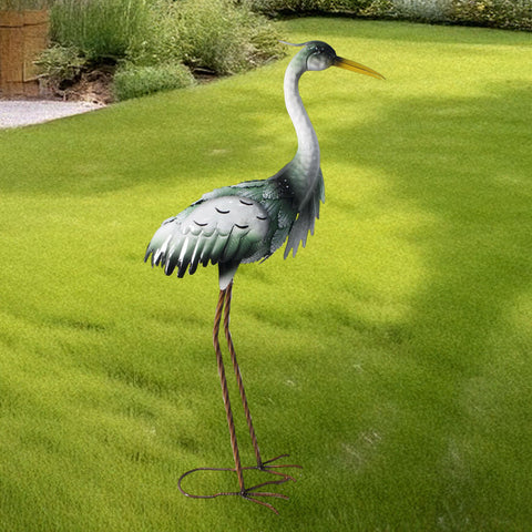 Grand héron – Ornement de pelouse en métal