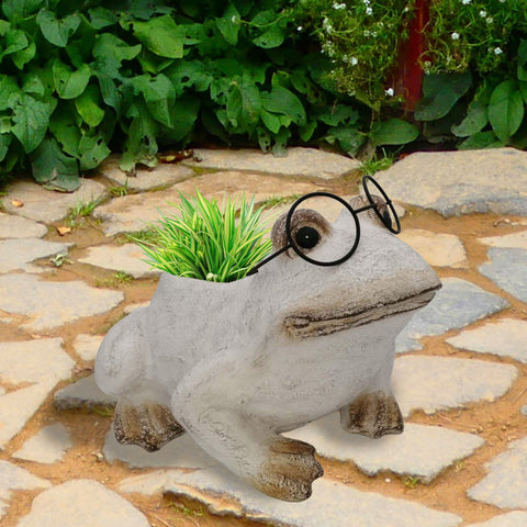 Pot décoratif grenouille avec lunettes