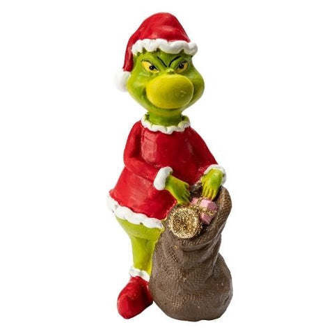 Figurine de grincheux avec sac cadeaux