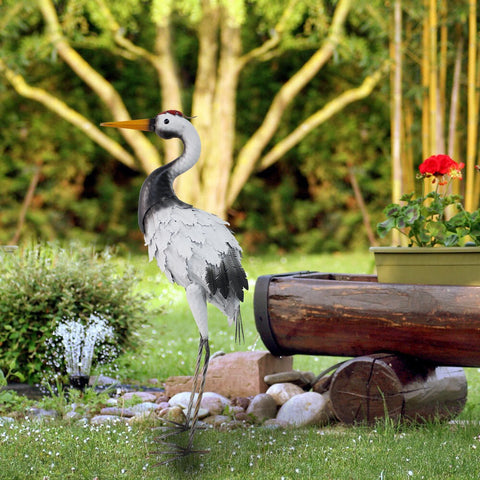 Décoration de jardin de Héron en métal