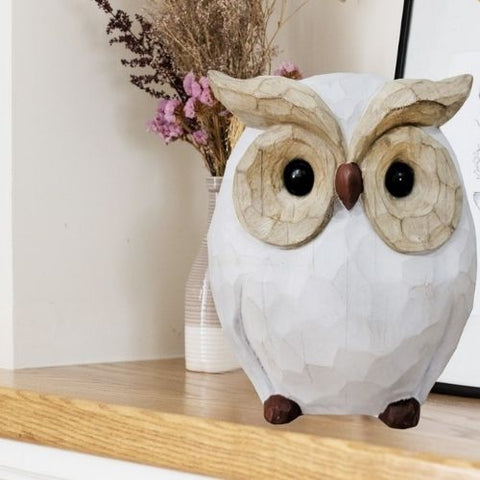 Décoration de hibou en bois simulé