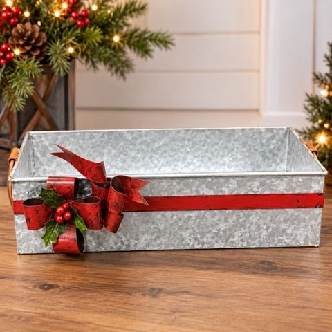 Jardinière en métal avec boucle de Noël