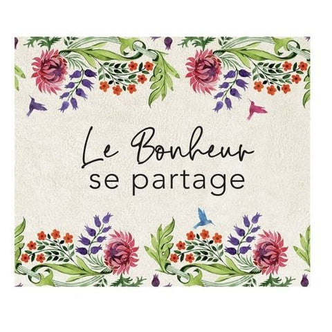 Jeté sherpa "Le Bonheur se partage" - Chantal Lacroix