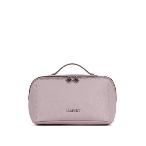 Trousse à maquillage en cuir vegan Jolie blanc rosé - Lambert