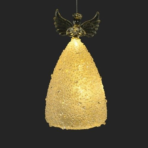 Ange lumineux DEL avec robe perlée