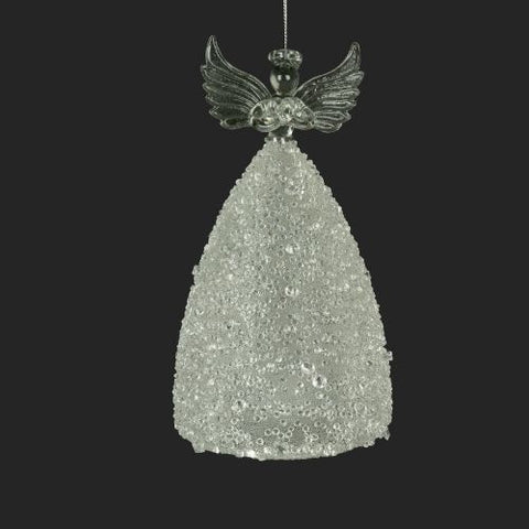 Ange lumineux DEL avec robe perlée