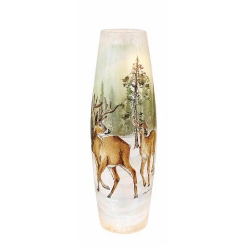 Lampe de Noël "Cerfs dans la forêt sous la neige"