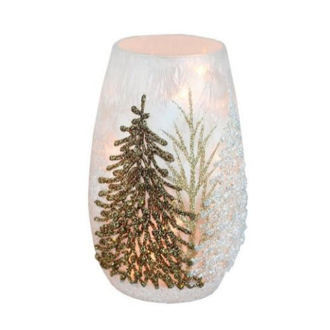 Lampe décorative en verre givré