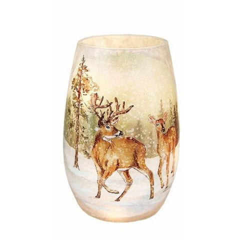 Lampe de Noël Cerfs dans la forêt sous la neige