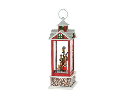 Lanterne de Noël rouge avec chorale