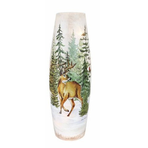 Lampe de Noël "Cerf majestueux en forêt enneigée"