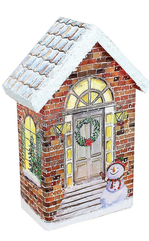 Lanterne en forme de maison décorée