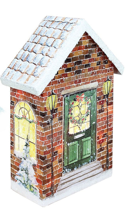 Lanterne en forme de maison décorée