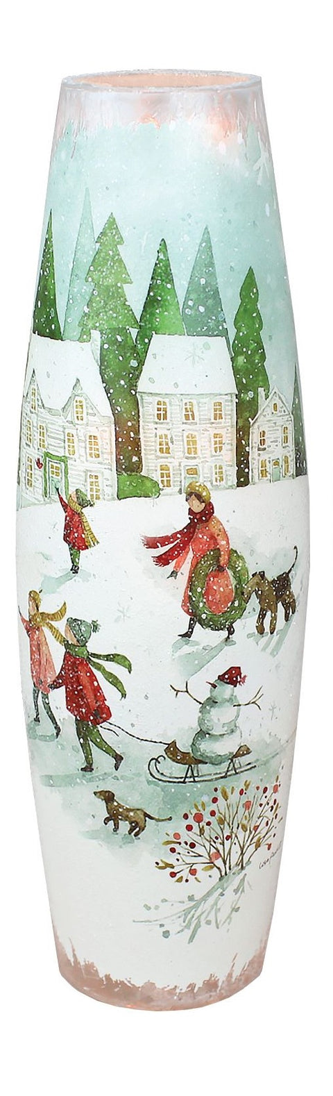 Grande lanterne avec scène hivernale