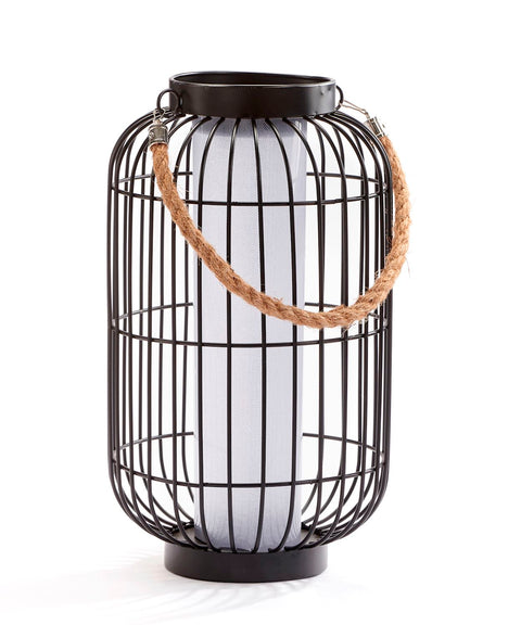 Lanterne cage à oiseaux solaire noir et blanc
