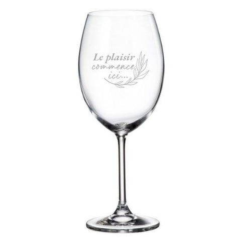 Coupe à vin "Le plaisir commence ici"