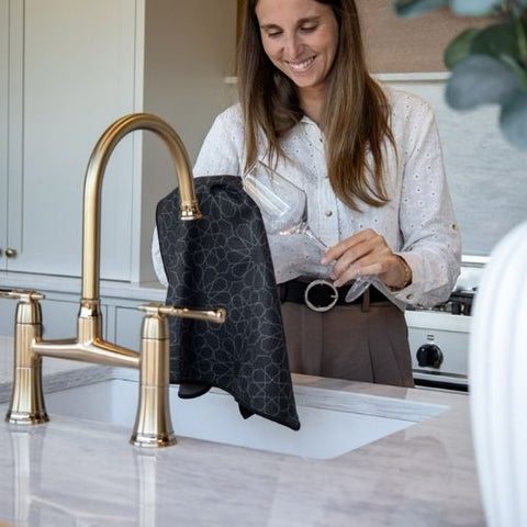 Linge à vaisselle gaufré "Noir sombre" - K5 Clothings