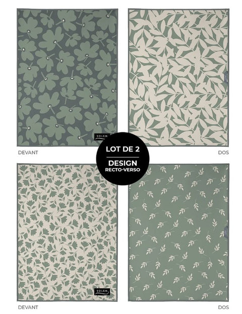 Linges vitres et miroirs Mousse de Tilleul – Lot de 2 - SOLEM