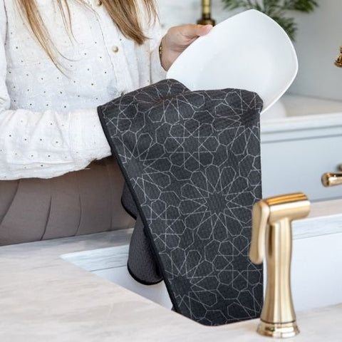 Linge à vaisselle gaufré "Noir sombre" - K5 Clothings