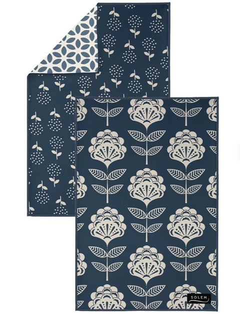 Linges à vaisselle Nature Indigo – Lot de 2 - SOLEM